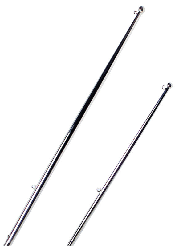 Höggblankpolerad flaggstång i rostfritt stål med krokfäste för flaggan