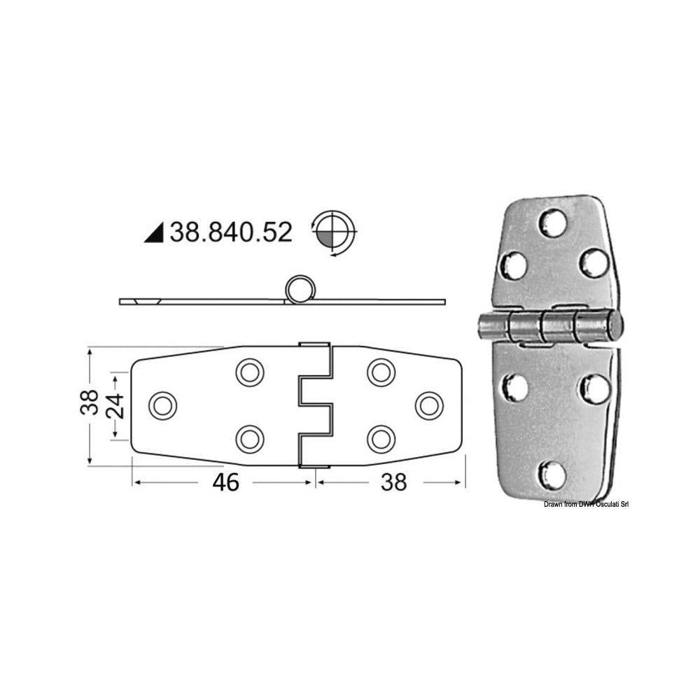 Hinges 2 mm thickness