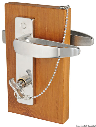 Med invändigt lås och utvändigt nödlås (för toaletter och hytter)