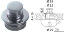 Knob with chromed brass ring