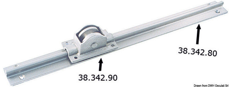 Nikkelöity messinkikisko ja liukuovien liukukisko