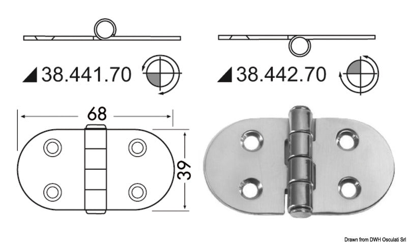 Hinges 2 mm thickness