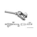 Press-fitting terminals made of AISI316 stainless 
