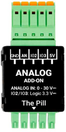 Shelly The Pill Analog 0–30 V lisäosa, akkujännitteen mittaus