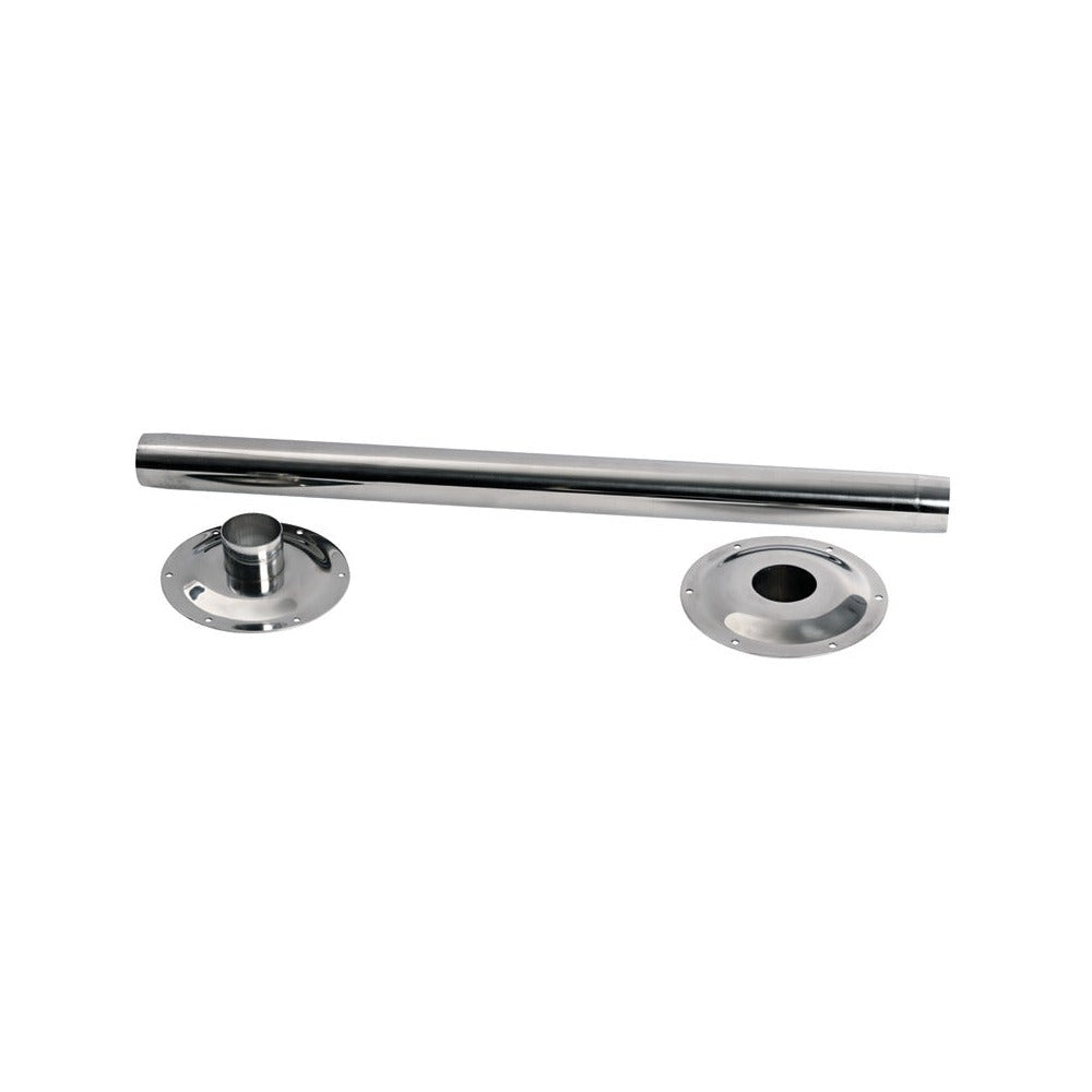 Polished stainless steel table pedestal