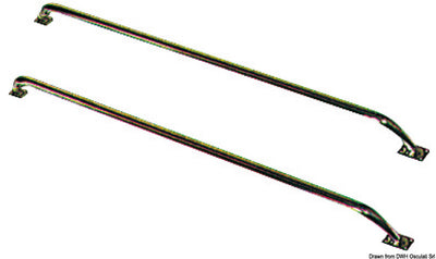 Stainless steel side handrail with inclined uprights