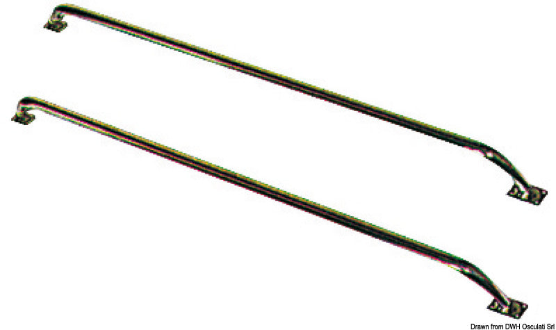 Stainless steel side handrail with inclined uprights