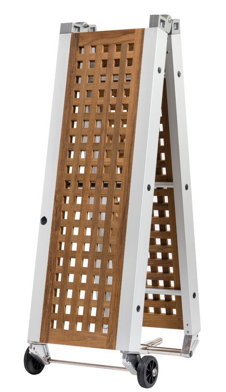 Foldable gangway with grating
