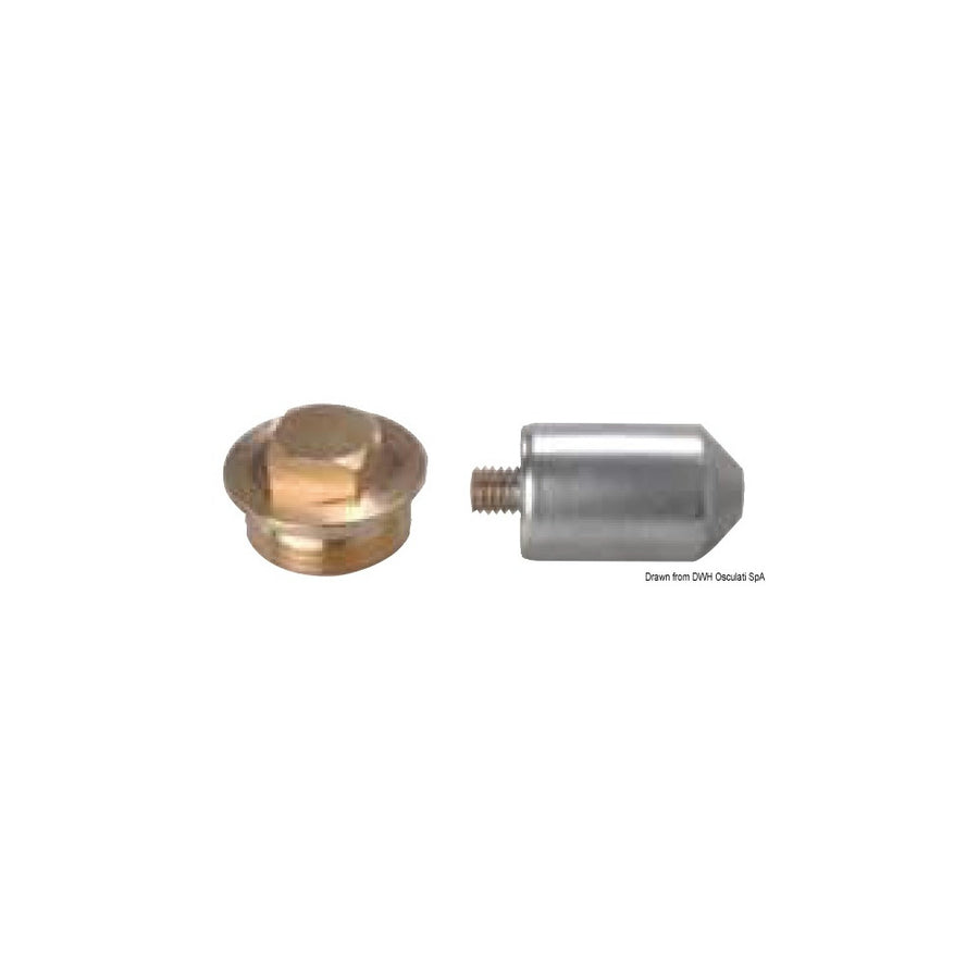 Plug anode zinc + brass 3/8"