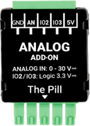 Shelly The Pill Analog 0–30 V lisäosa, akkujännitteen mittaus