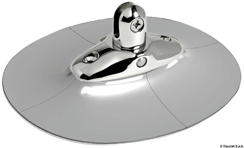 Stainless steel base for bimini tops and EPDM support for rubber dinghies