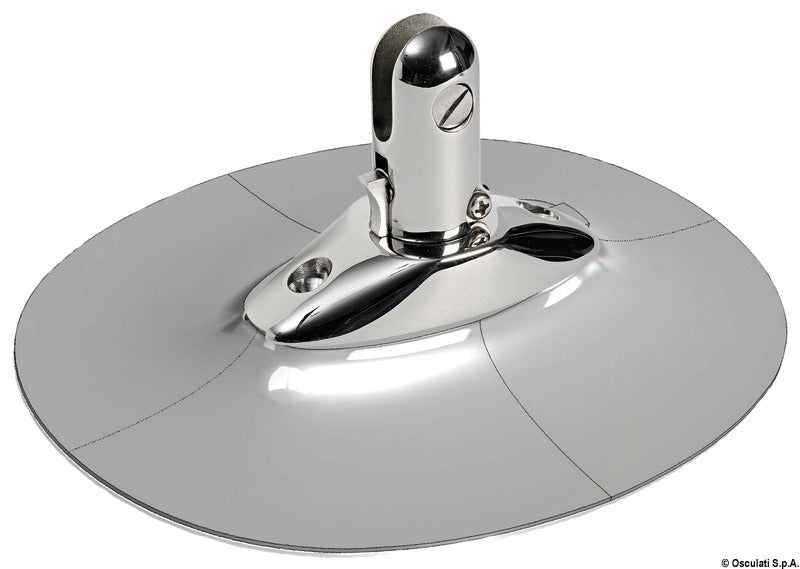 Stainless steel base for bimini tops and EPDM support for rubber dinghies