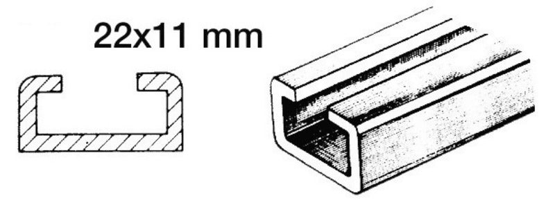 Aluminium rail for nylon sliders