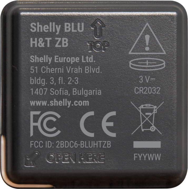 Shelly Blu ZB H&T lämpötila- ja kosteusanturi, musta