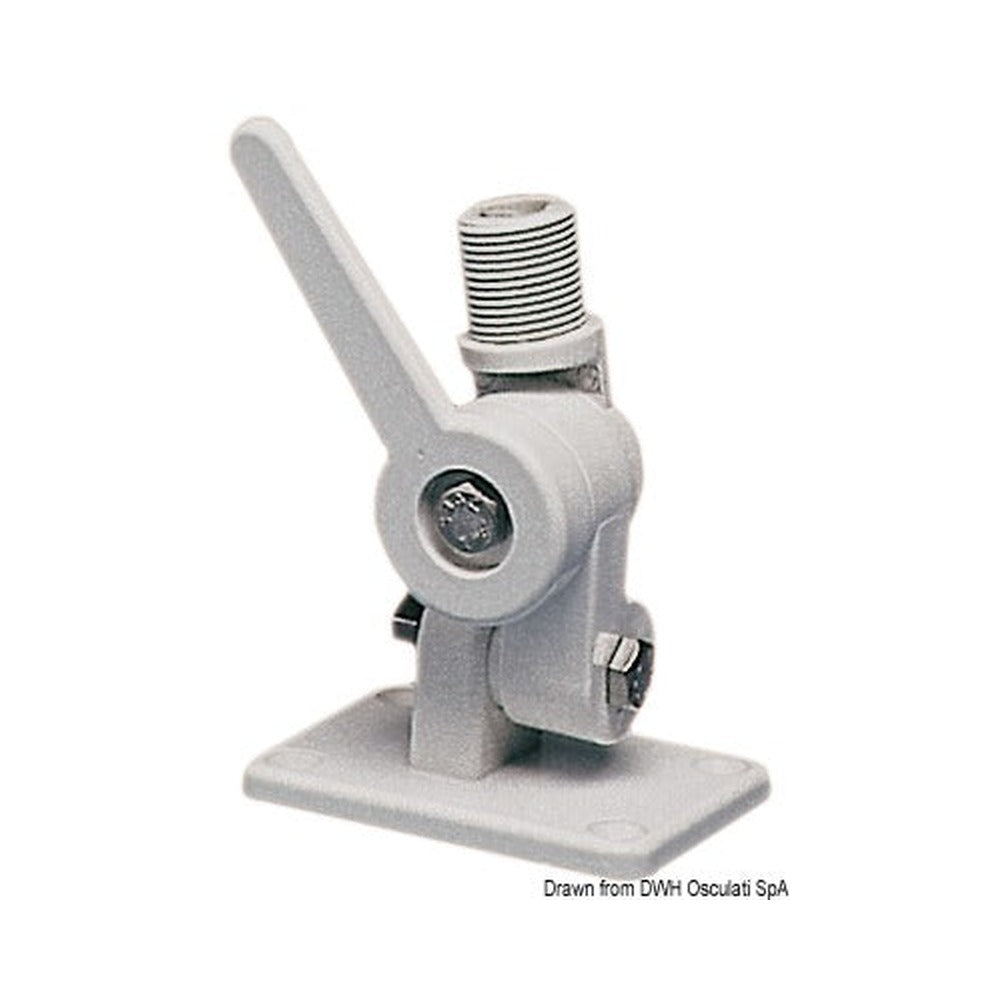 Swivelling base for VHF antenna and GPS