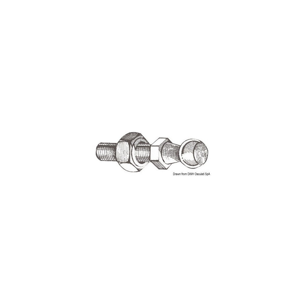 Steel ball for snap mounting of gas springs