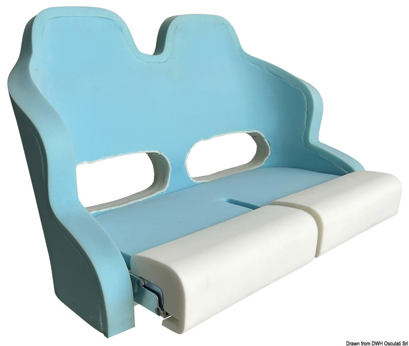 Double ergonomic padded seat with H99 flip-up bolster