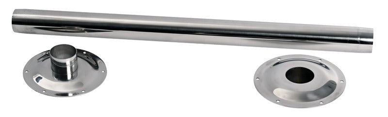 Polished stainless steel table pedestal