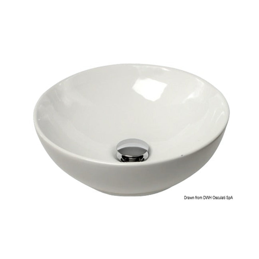 Hemispheric ceramic sink, for surface mounting