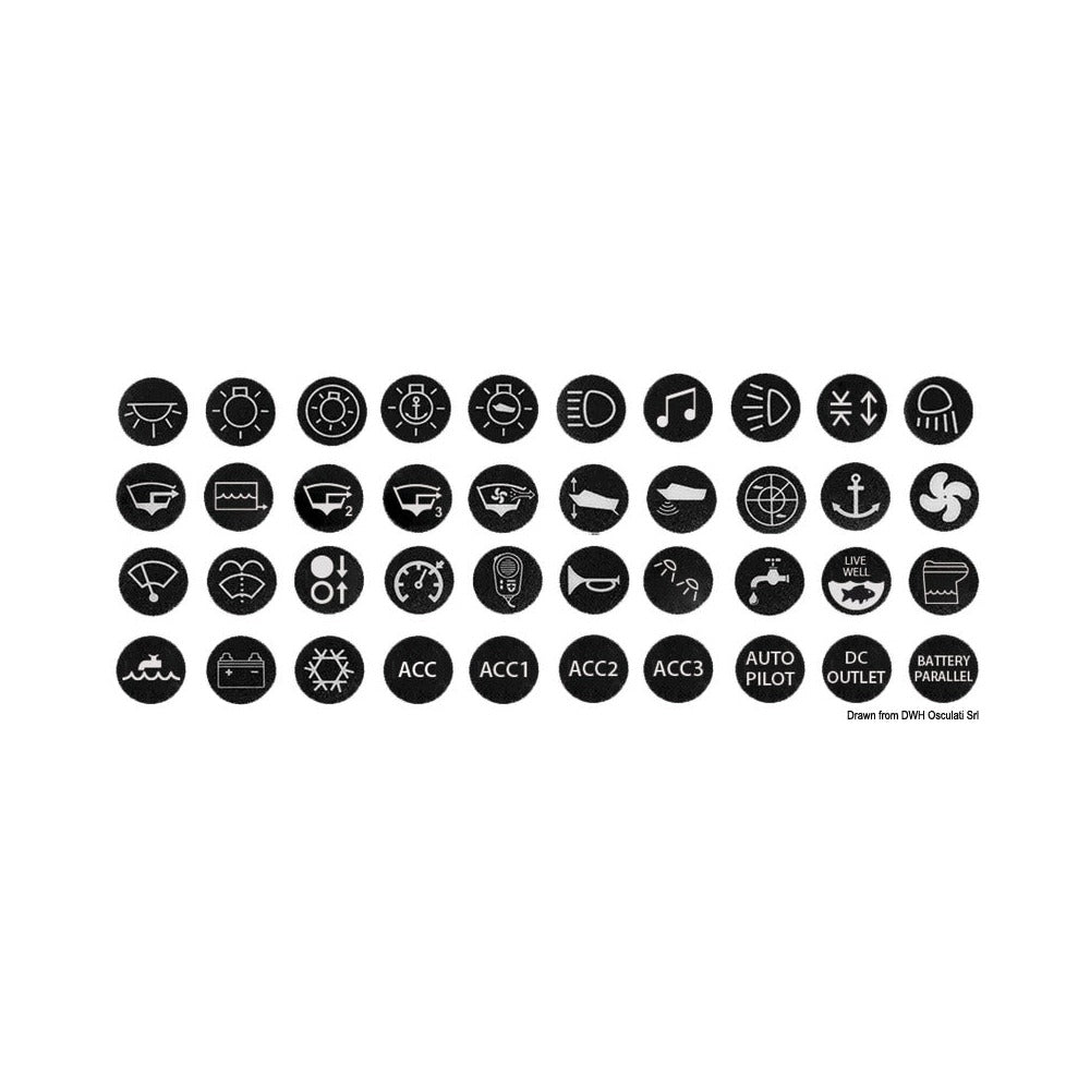 Set of 40 assorted marine stickers for anti-vandal