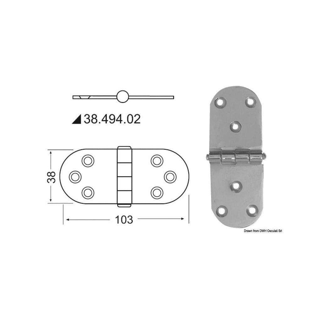 Hinges 2 mm thickness