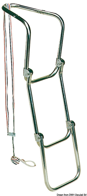 Folding rubber dinghy ladder