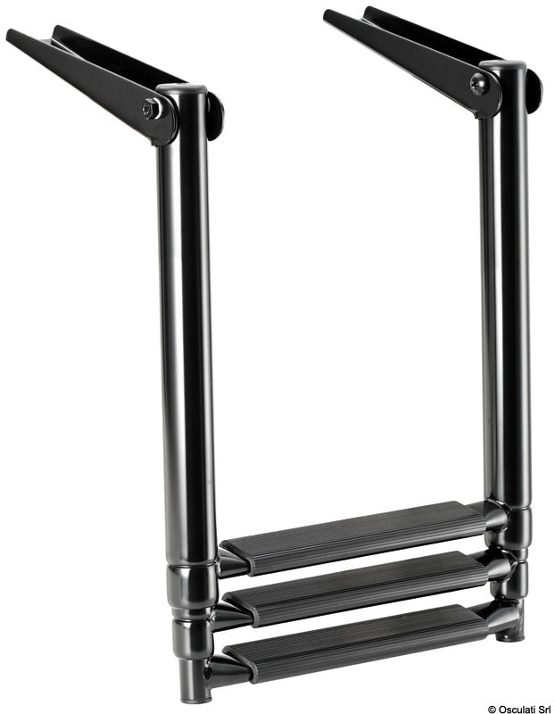 Total Black telescopic ladders for platforms black colour