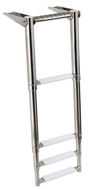 Gangplank telescopic ladder with built-in handle