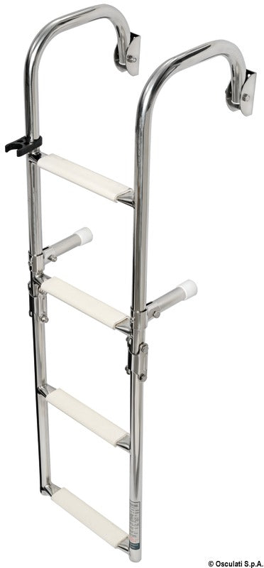 Foldable ladder with arch mounting arms