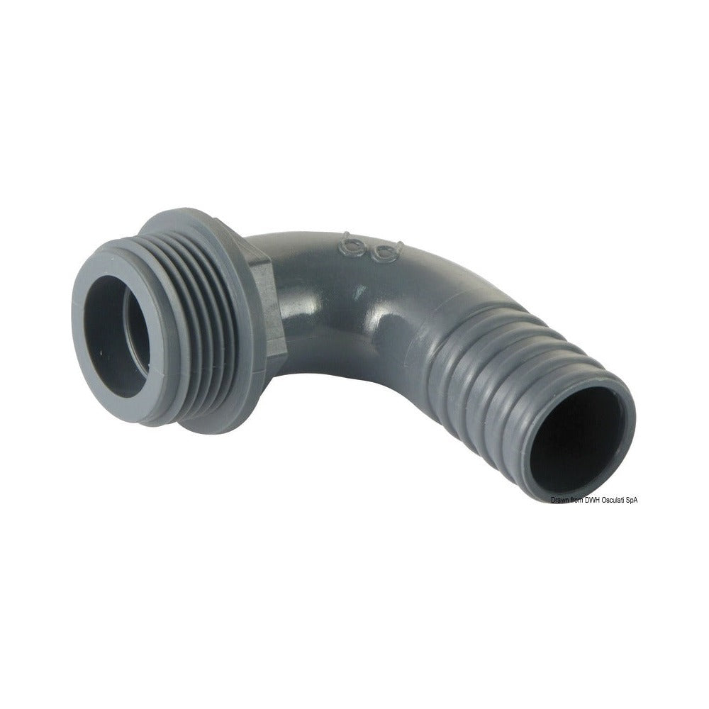 90° polypropylene male hose connector
