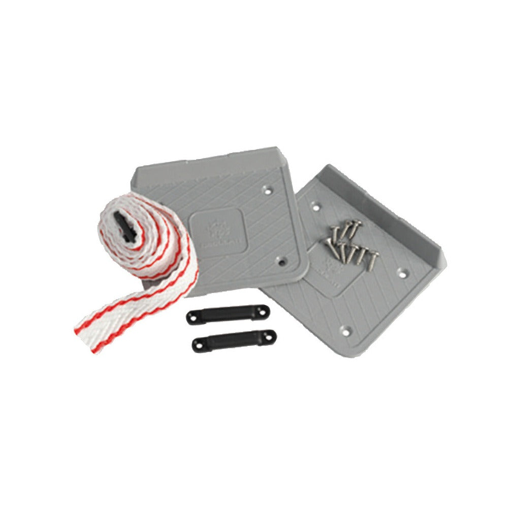 Double plate designed to fasten batteries or tanks