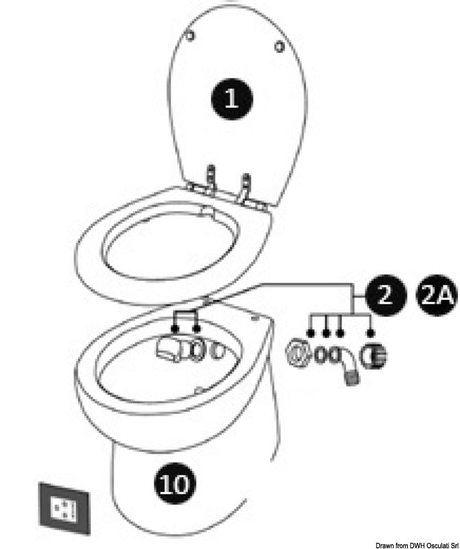 Spare parts and accessories for Laguna and Luxury electric toilets and SILENT Slim, Ultra Slim, and Elegant toilets