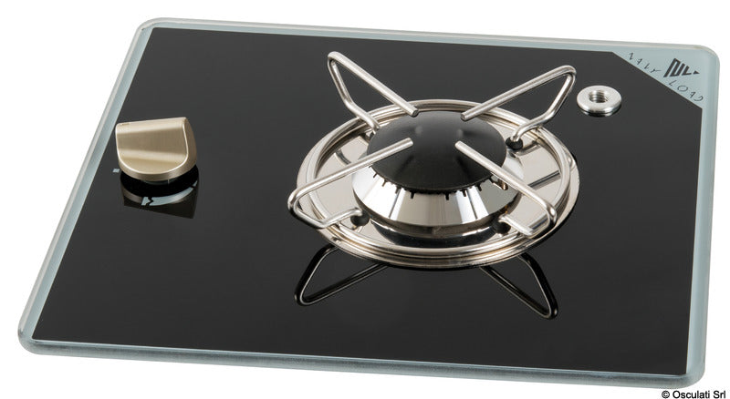 Gas hob with pyroceram burners