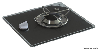 Gas hob with pyroceram burners