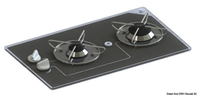 Gas hob with pyroceram burners