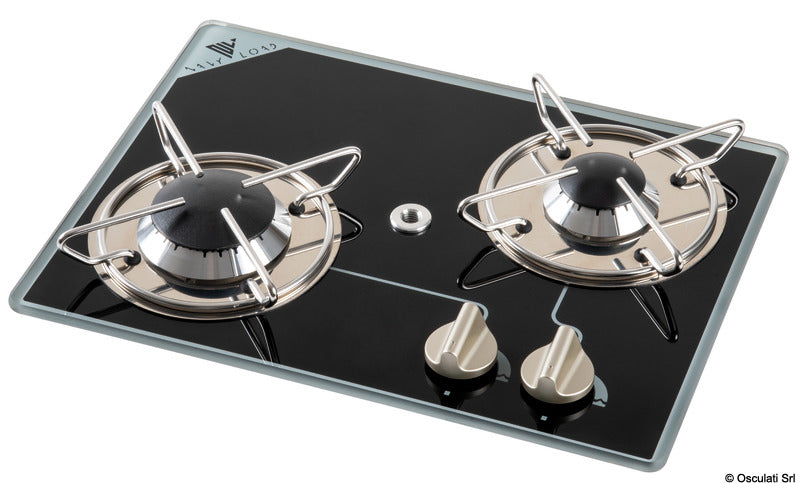 Gas hob with pyroceram burners