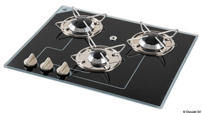 Gas hob with pyroceram burners