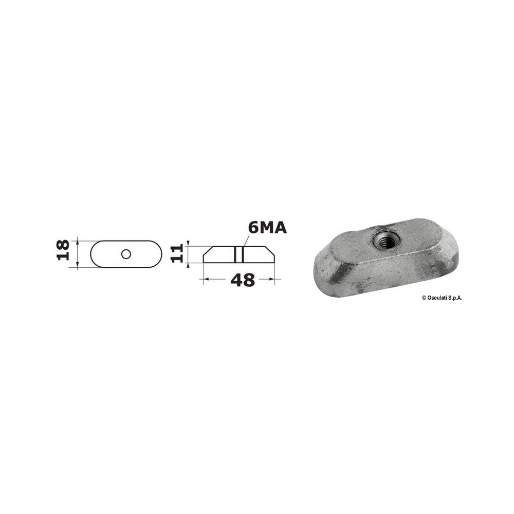 Zinc plate for 6/15 HP 4-stroke with M6 thread