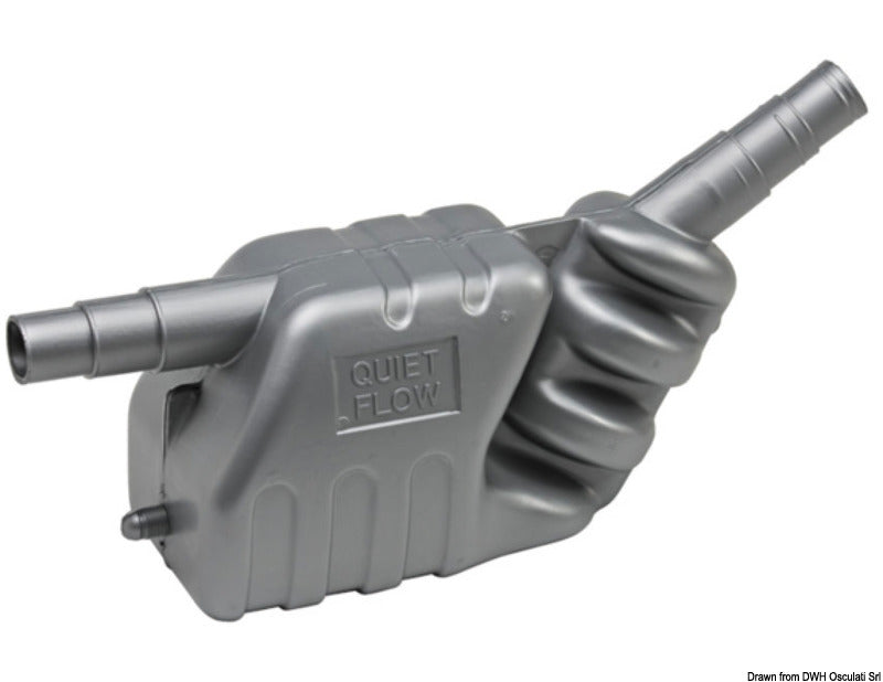 Pakoputken äänenvaimennin vesijäähdytteisille moottoreille, 7 l