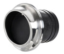 Technopolymer and stainless steel exhaust pipe scuppers with check valve