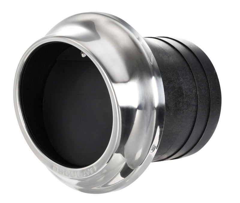 Technopolymer and stainless steel exhaust pipe scuppers with check valve