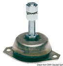 Elastic anti-vibration supports for inboard engines and generators, including counter-pads.