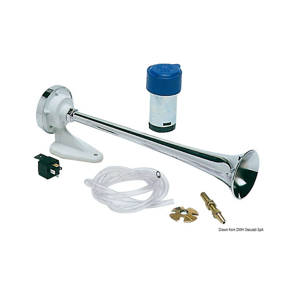Chromed ABS trumpet horn with compressor