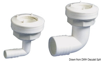 90° ulostulo joustavalle vesisäiliölle