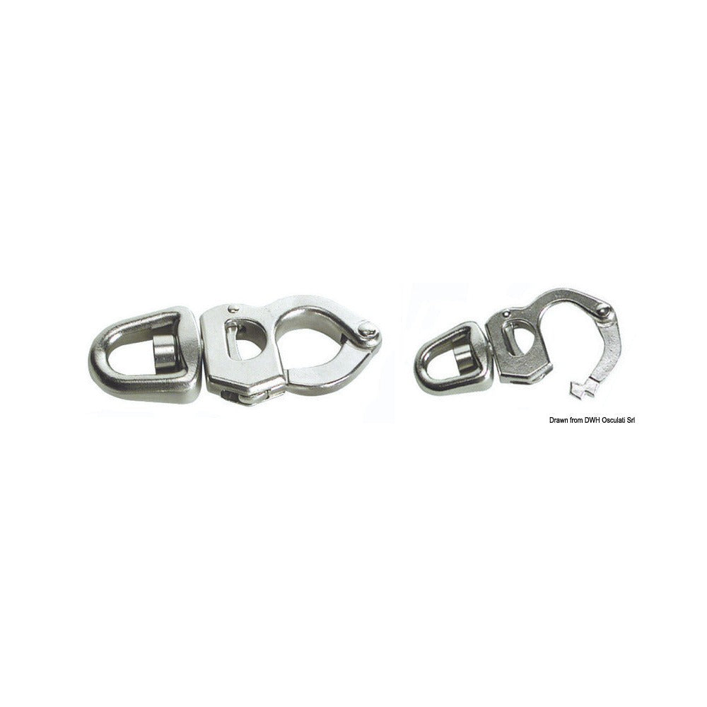 Snap-shackles for sheets, halyards and spinnakers,