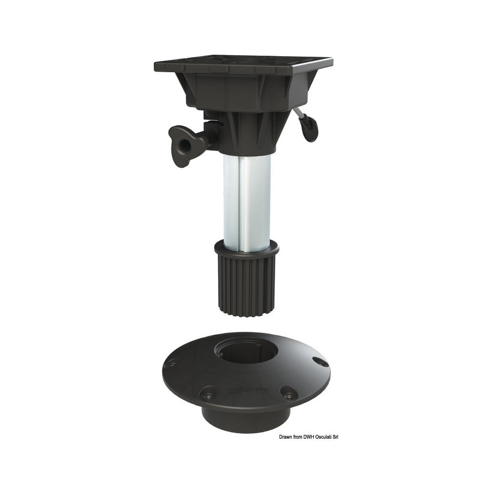 Waverider pedestal with seat mount, shock absorber