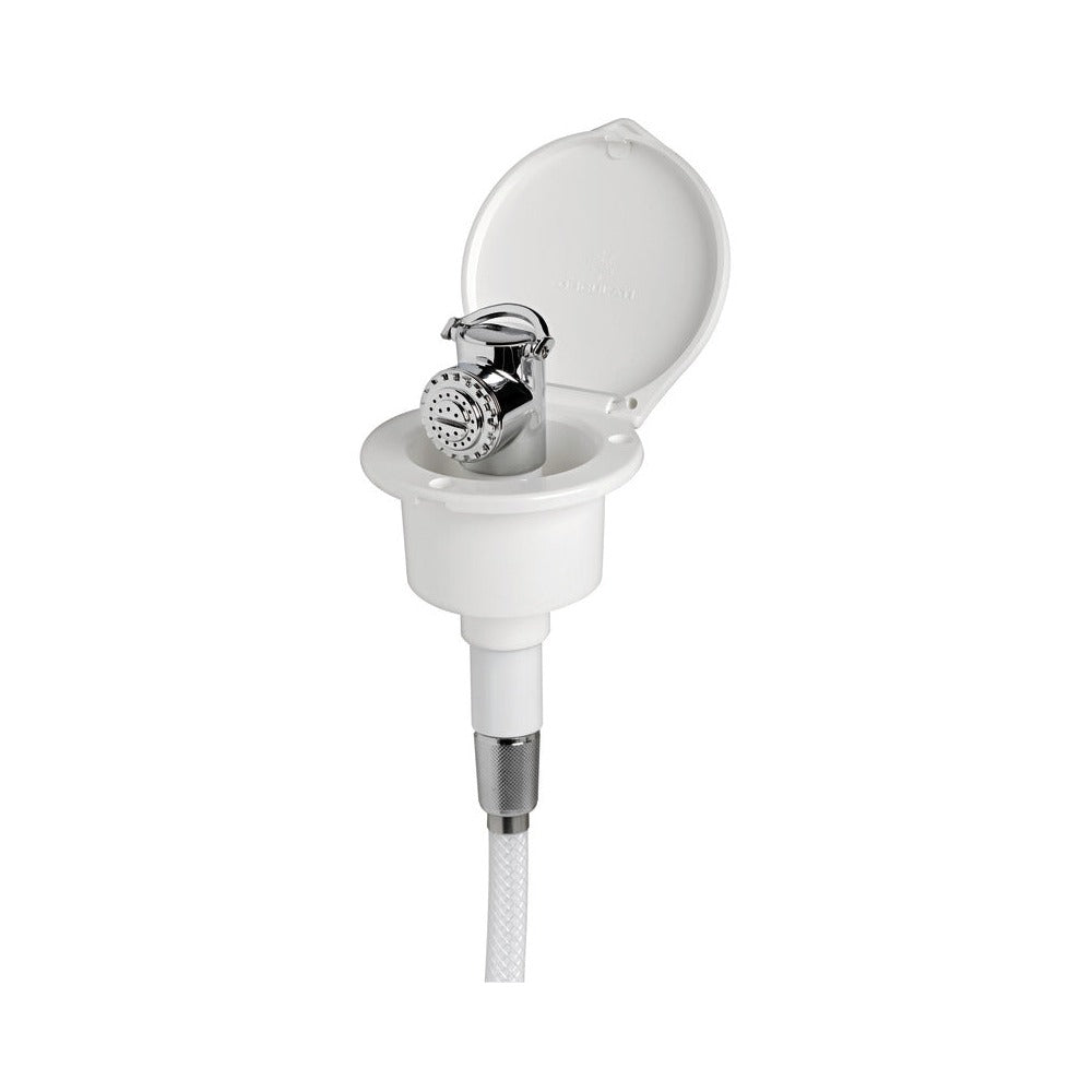 ELEGANT deck shower with MIZAR push-button shower 