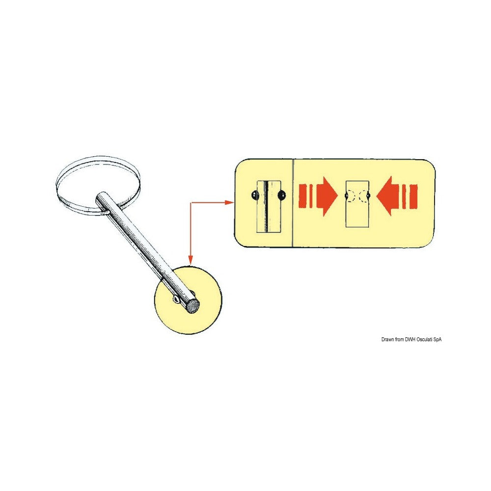 Self-locking pin in Stainless Steel with double ba