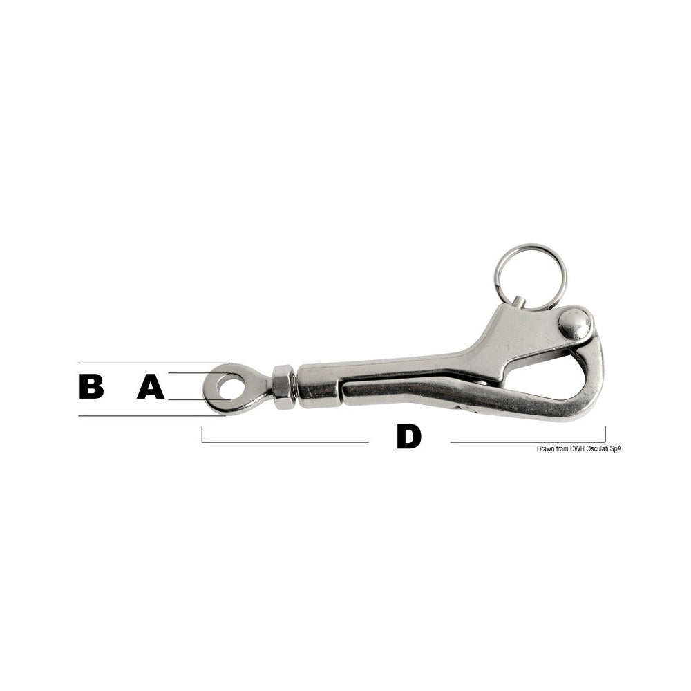 Pelican hook shackle for openable guardrails