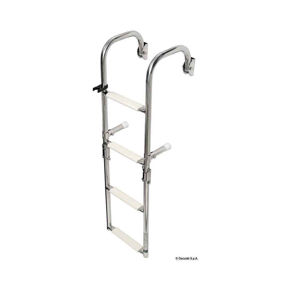 Foldable ladder with arch mounting arms